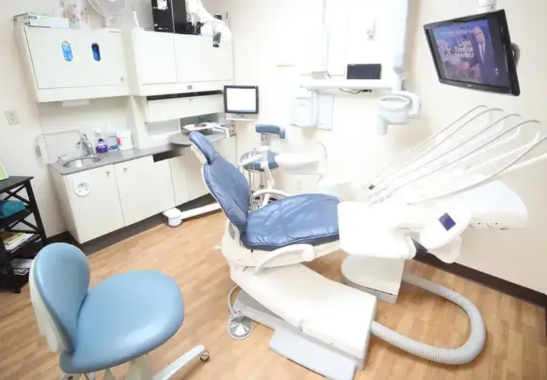 A treatment room at Al Care Dental on 50 Street in Leduc, with the dental chair and equipment ready for the next patient
