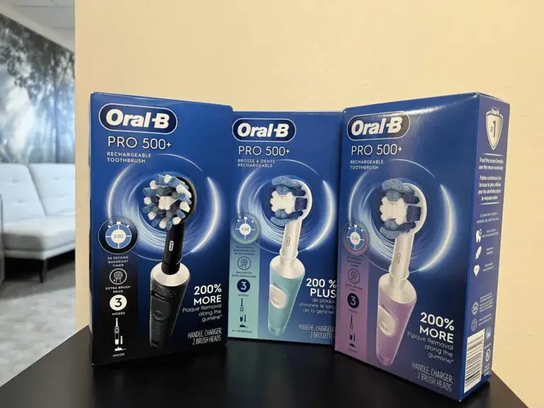A rechargeable electric toothbrush of the kind given to new patients
